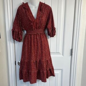 Max Studio Red Floral Dress